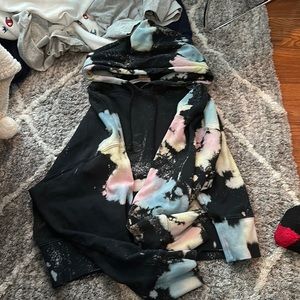 Tie Dye rainbow cropped hoodie